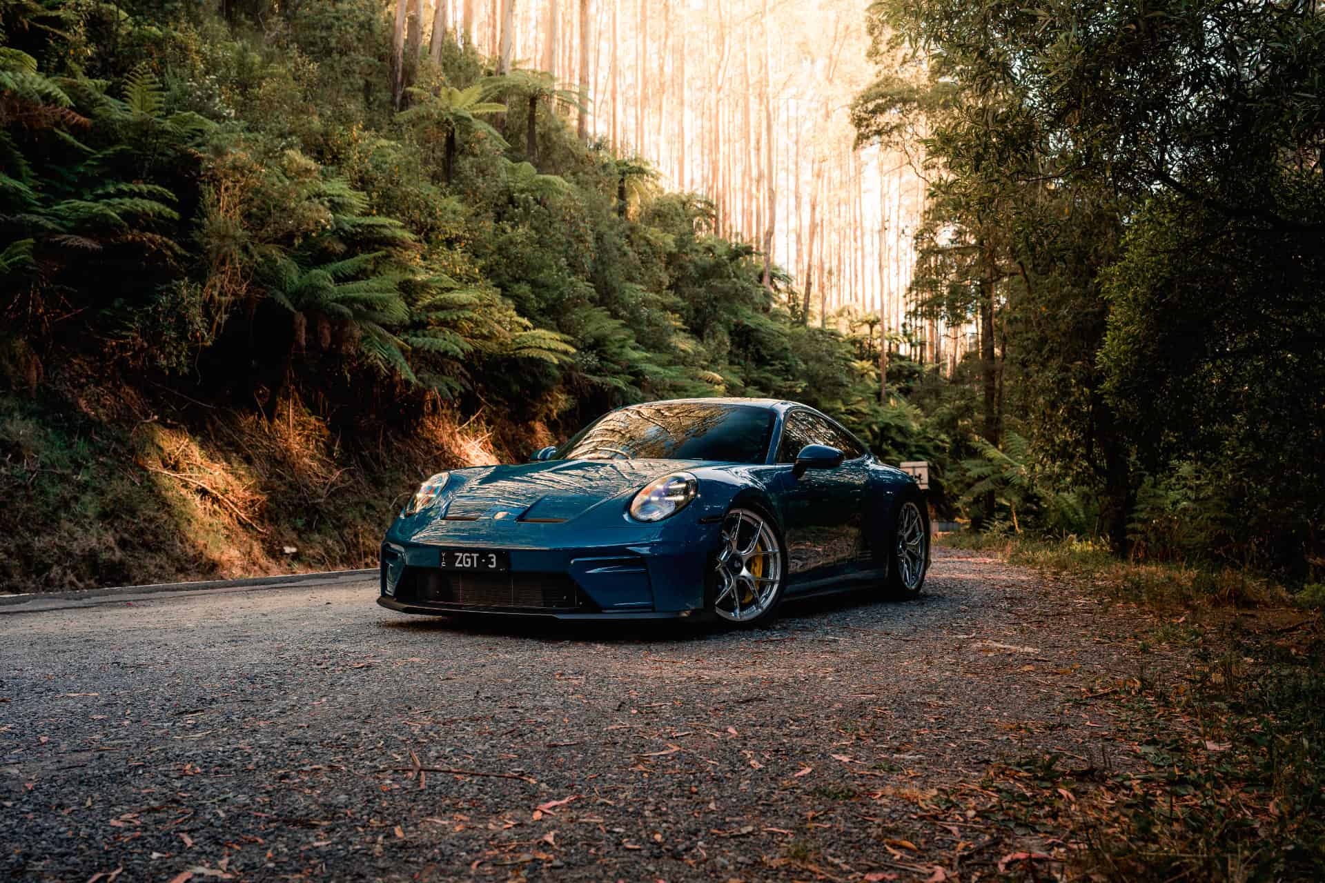 The same GT3 on a forest road, graded with an LM preset